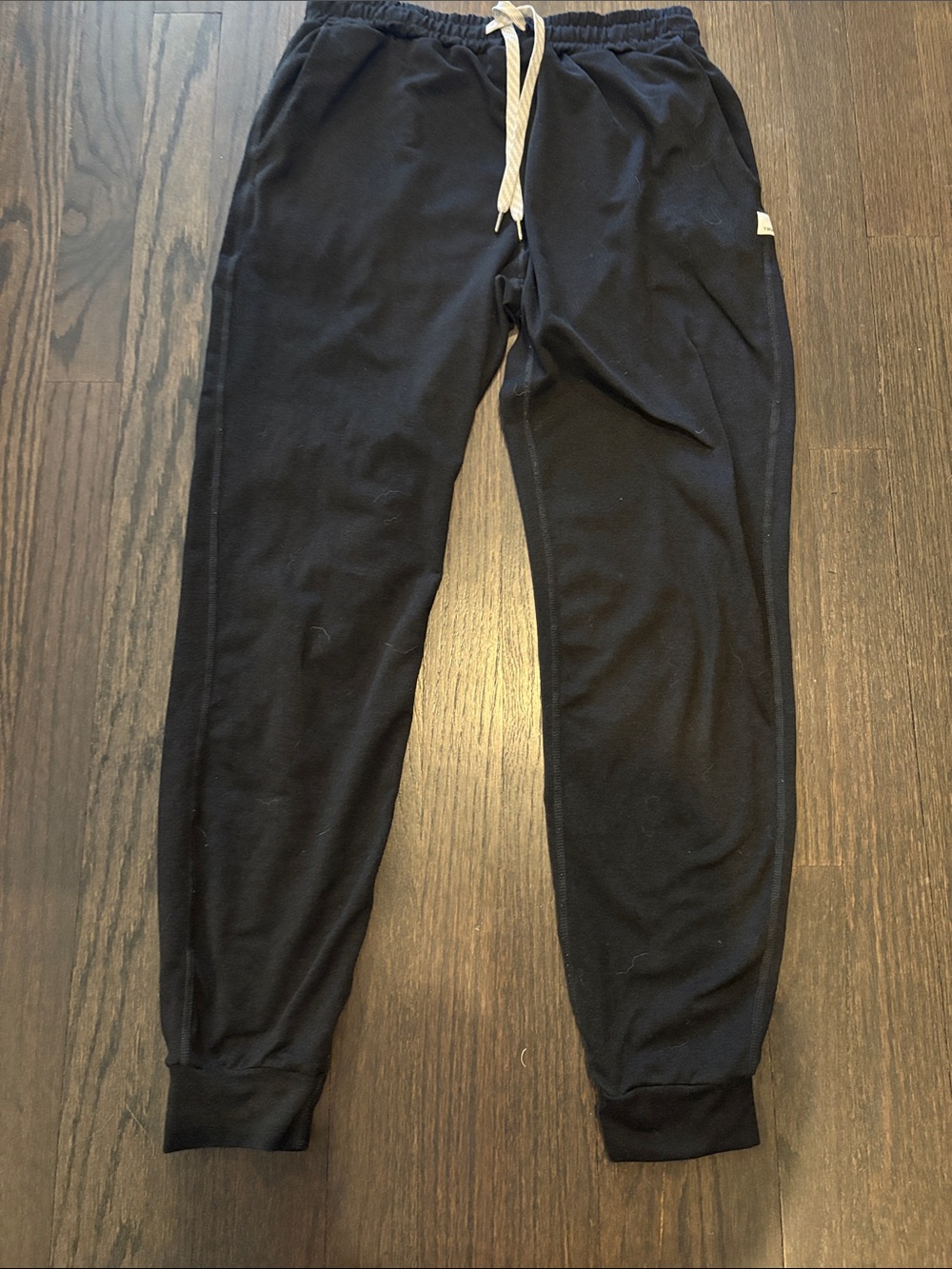 Vuori Black Drawstring Jogger Pants with Cream Cord